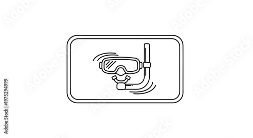 Snorkel Mask and Tube Icon: Diving Gear for Underwater Exploration and Water Sports