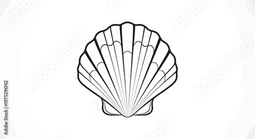 Minimalist Scallop Shell Outline Icon