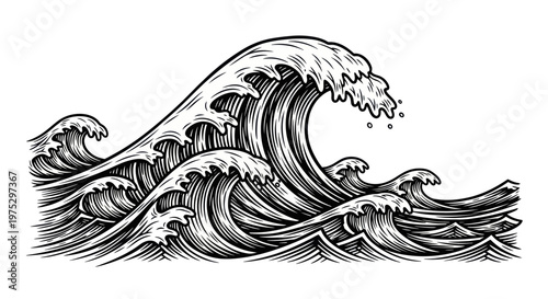 Stylized Ocean Waves Illustration