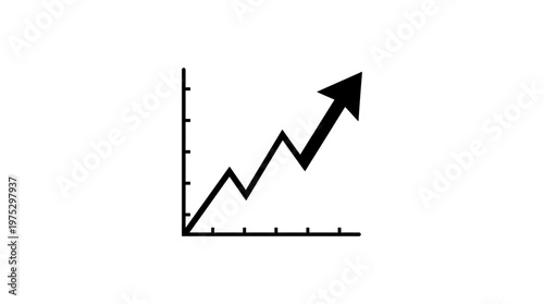 Increasing graph with upward arrow.