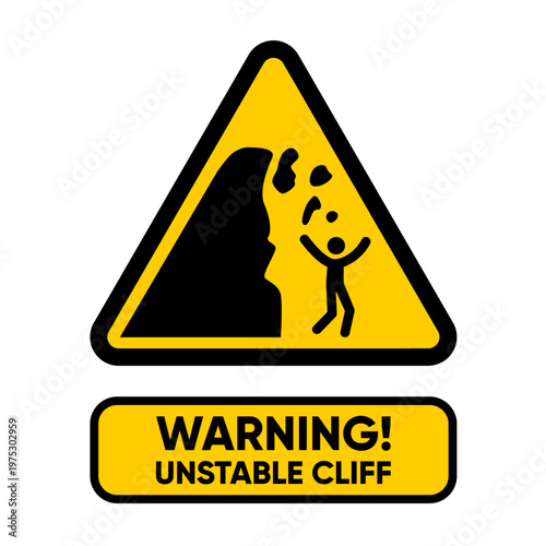 warning sign unstable cliff