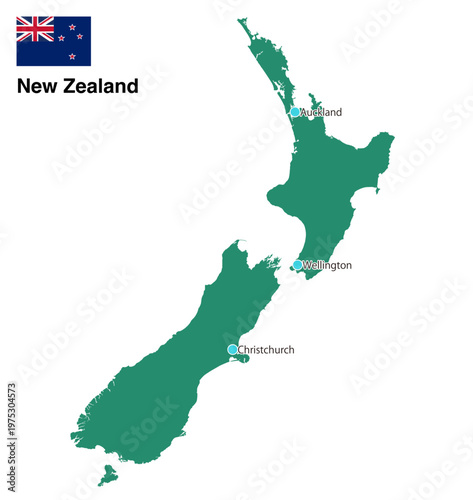 New zealand map illustration vector