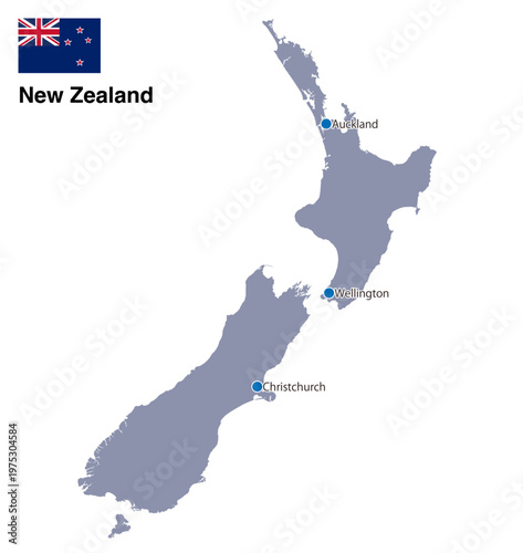 New zealand map illustration vector