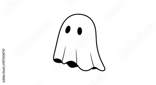 Simple Cartoon Ghost Character.