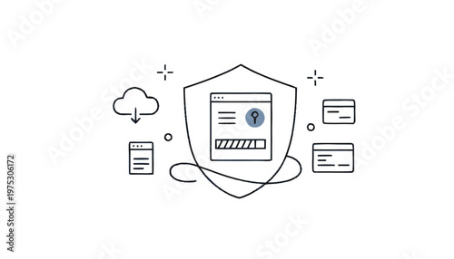 Digital Security Shield - Protecting Online Data and Information.