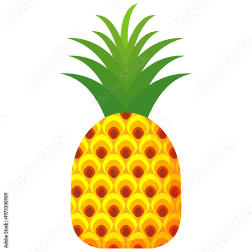 Fresh pineapple fruit illustration, summer pineapple fruit theme. Summer design for holiday promotion and printed on clothing.	