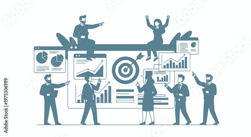 Successful Business Team Celebrating Achievement of Financial Goals.