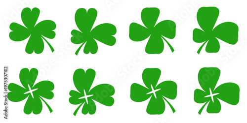 Clover leaf illustration in flat style. Clover leaf vector design symbolizes trust, hope, love, and good luck.	