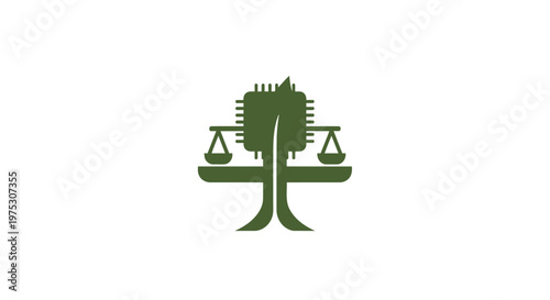 Symbolic Representation of Justice and Technology Integration in Design.