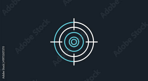 Target Icon on Dark Background Representing Accuracy and Precision.