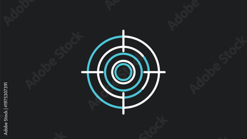 Target Icon with Concentric Circles and Crosshairs on Dark Background.