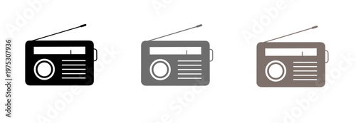 Vector illustration of vintage radio icon set