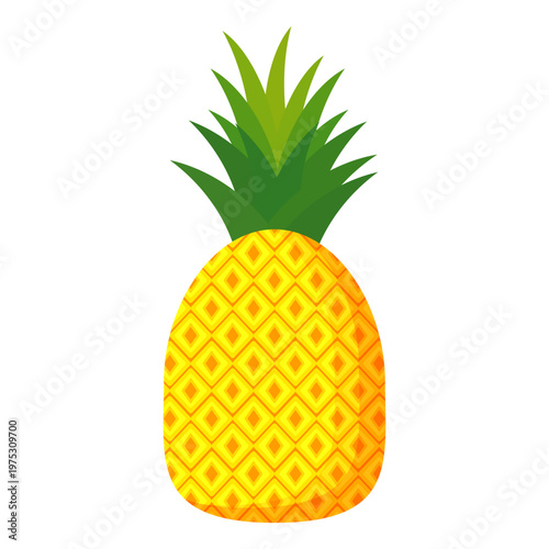 Fresh pineapple fruit illustration, summer pineapple fruit theme. Summer design for holiday promotion and printed on clothing.	