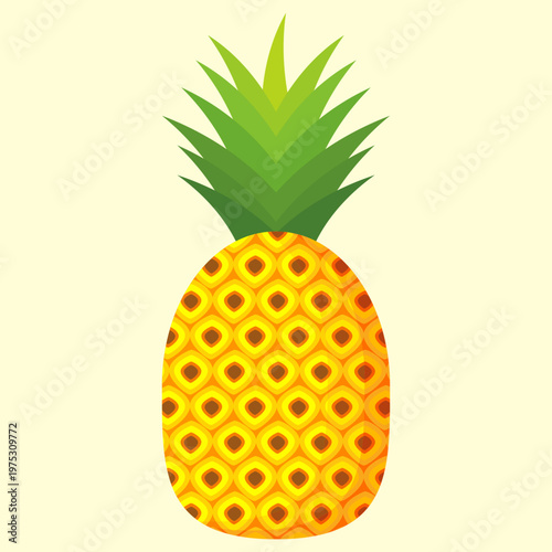 Fresh pineapple fruit illustration, summer pineapple fruit theme. Summer design for holiday promotion and printed on clothing.	