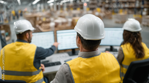 Workers in Warehouse: Three...