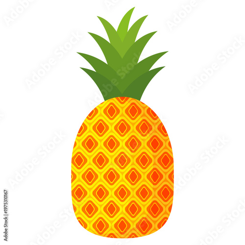 Fresh pineapple fruit illustration, summer pineapple fruit theme. Summer design for holiday promotion and printed on clothing.	