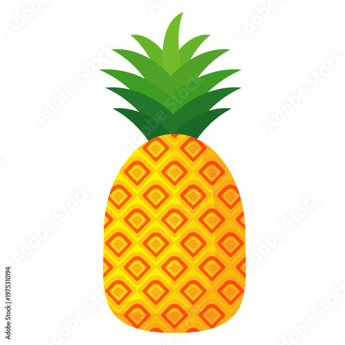 Fresh pineapple fruit illustration, summer pineapple fruit theme. Summer design for holiday promotion and printed on clothing.	