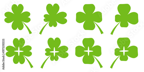 Clover leaf illustration in flat style. Clover leaf vector design symbolizes trust, hope, love, and good luck.	