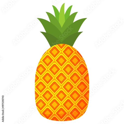 Fresh pineapple fruit illustration, summer pineapple fruit theme. Summer design for holiday promotion and printed on clothing.	