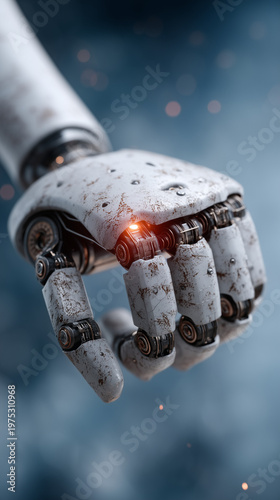 Cybernetic Grip: A close-up...