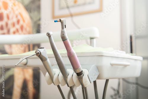 фотографія Dental drills and tools ready for patient treatment