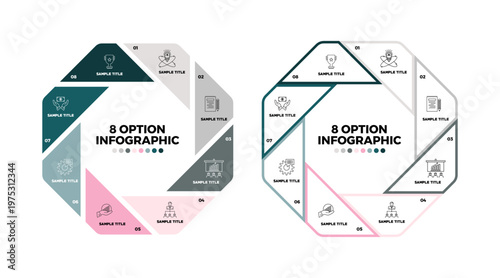 Business circle infographic 8 option step for presentation business, diagram with 8 options. vector editable eps 