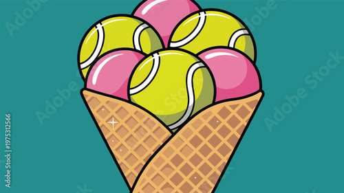 Delicious chocolate ice cream scoop on a crisp waffle cone vector illustration of a cold frozen dessert isolated on white