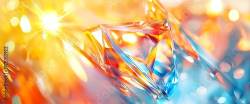 Colorful Reflection of Light on Geometric Crystal Shapes