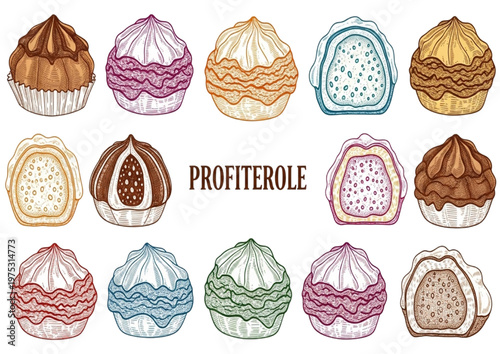 Delicious variety of sweet pastries, cakes, and desserts arranged artfully