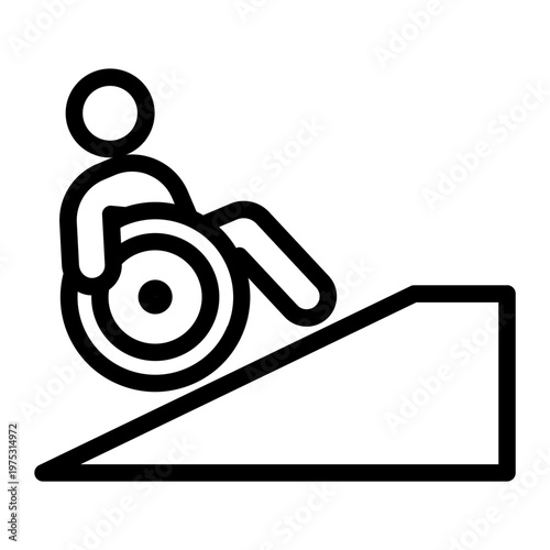 Disability Ramp Line Icon