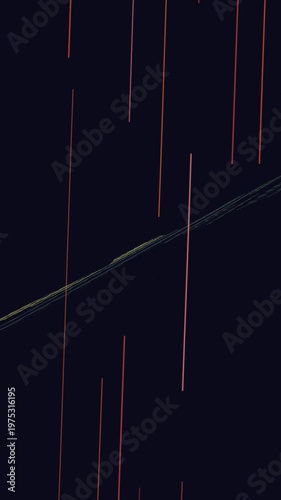 Abstract Digital Background with Glowing Orange Vertical Lines and Subtle Light Trails on Dark Blue