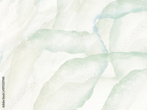 緑のテクスチャー背景 / 透明感のある水彩背景 / 淡いパステルカラー / ぼかしインク/ 揺らぐ滲みインク