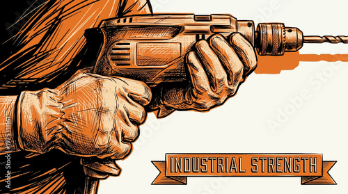 A person holding a power drill.