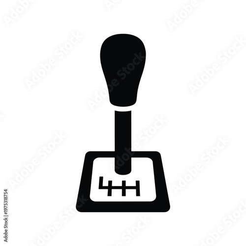 Gear Shift Lever Silhouette Minimal Vector Illustration