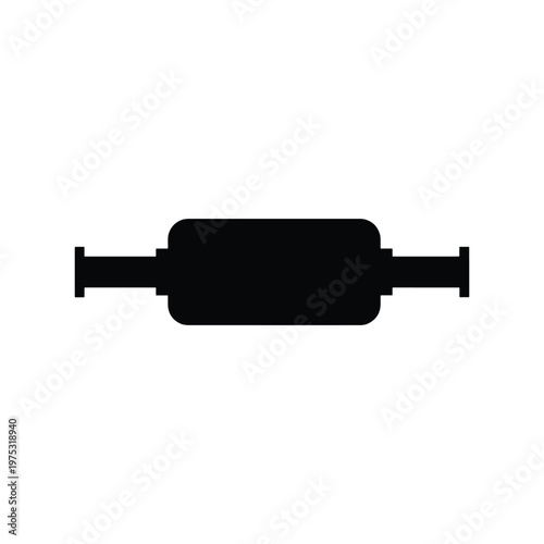 Muffler Silencer Silhouette Flat Vector Icon Design