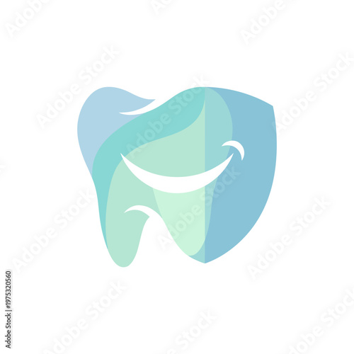 Abstract dental clinic logo design with a smiling tooth icon. EPS Editable. Vector Illustrations.