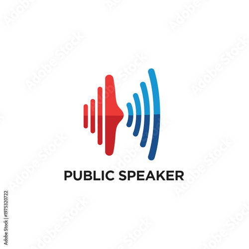 Abstract logo design for public speaker and communication services. EPS Editable. Vector Illustrations.