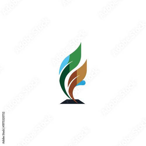 Abstract minimalist leaf icon logo design for nature and growth branding. EPS Editable. Vector Illustrations. Free Download Abstract minimalist leaf icon logo design for nature and growth branding. EPS Editable. Vector Illustrations. - GFXLoad