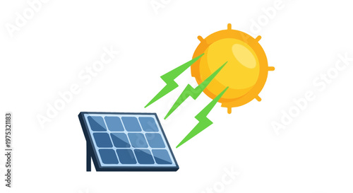 Solar panel generating electricity from sunlight.