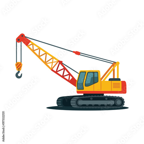 Tower Crane Heavy Equipment Construction Illustration