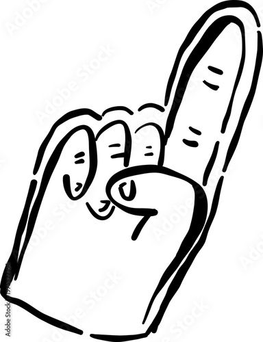 Foam Finger Outline Whimsical Hand Drawn