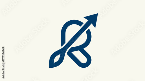 Abstract Letter R with Arrow Logo