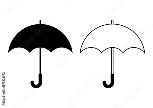 傘のアイコン　シンプル 雨 天気 ベクターイラスト