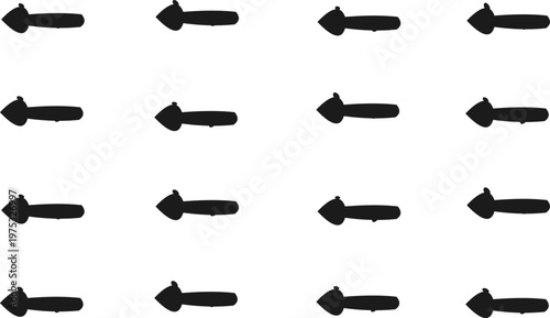 Hand-drawn black marker arrows in a grid pattern on a white background for digital illustration