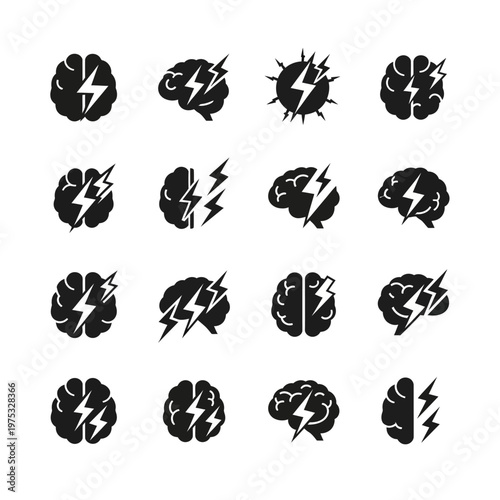 Brainstorming Icons: Creative Ideas and Mental Energy