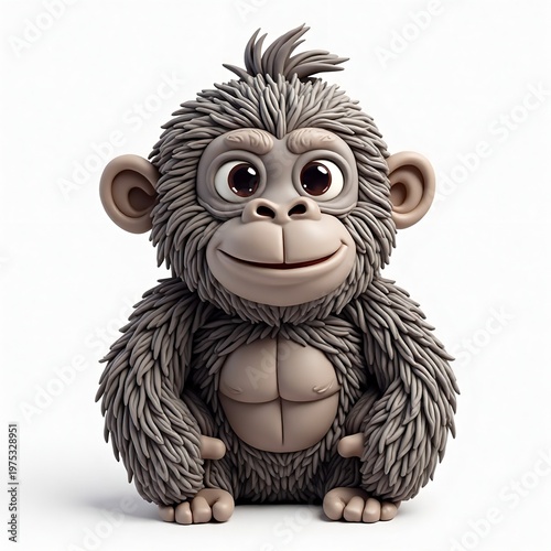 ゴリラの癒し系キャラクターイラスト