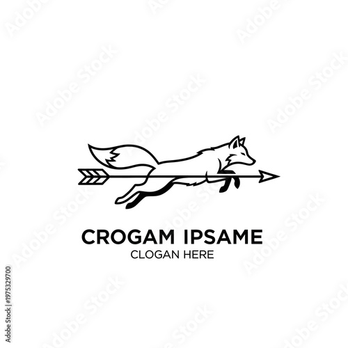 Fox Silhouette Arrow Logo Design