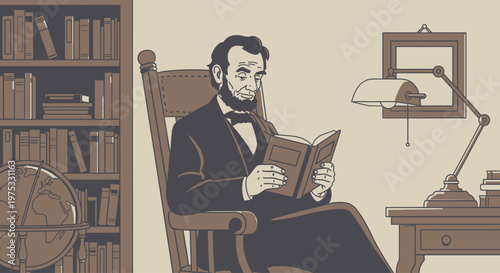 Man in a rocking chair reading.