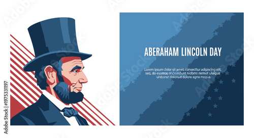 Illustration of Abraham Lincoln Profile.