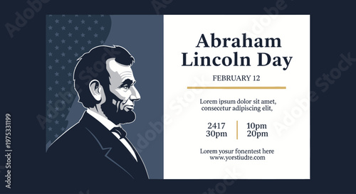 Portrait of Abraham Lincoln American President.